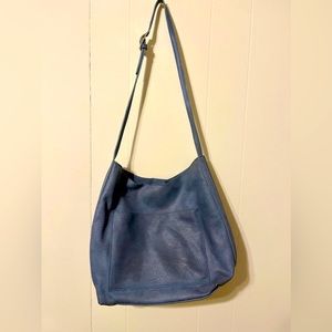 Miztique Blue Leather Shoulder Bag